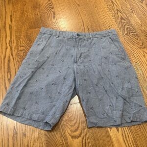 Men's Gray Anchor Print Shorts Discount